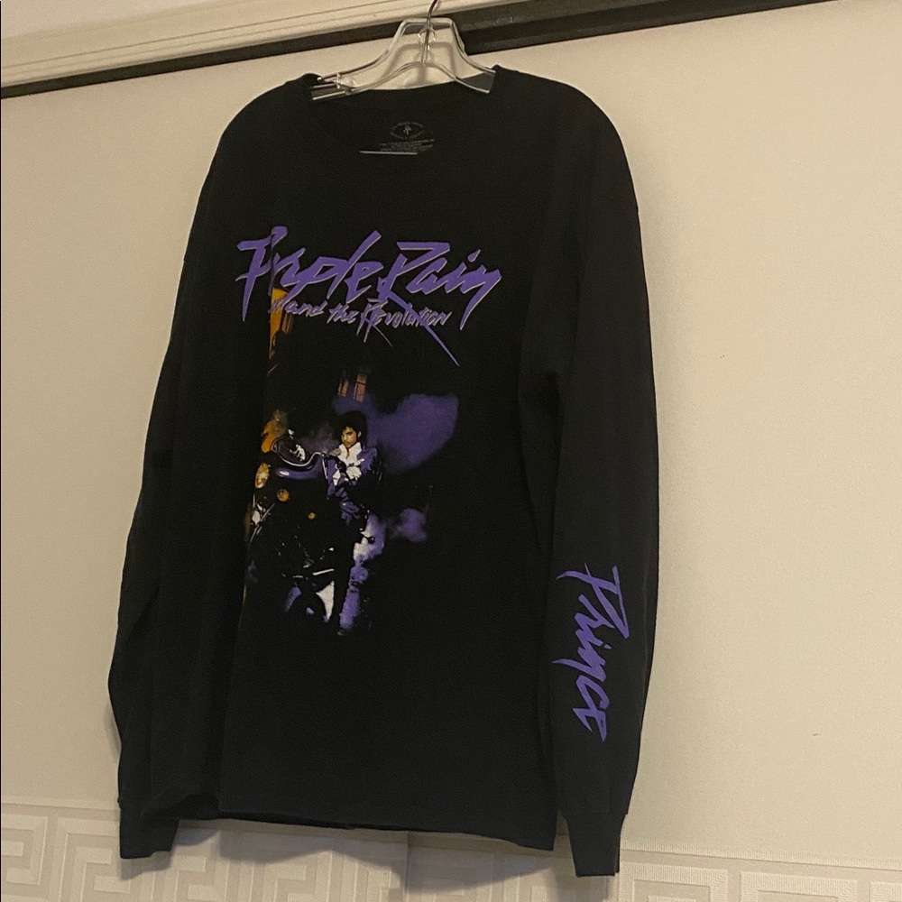Black and Purple Graphic Long Sleeve Shirt